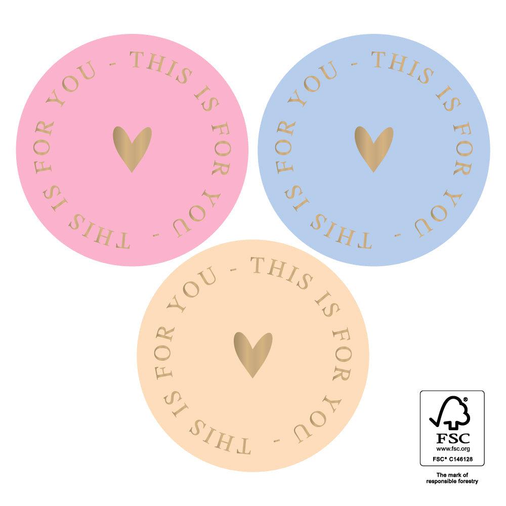 Stickers - This Is For You Gold Bright 55mm - 10 stuks-Gifts-Kraaltjes van Renate