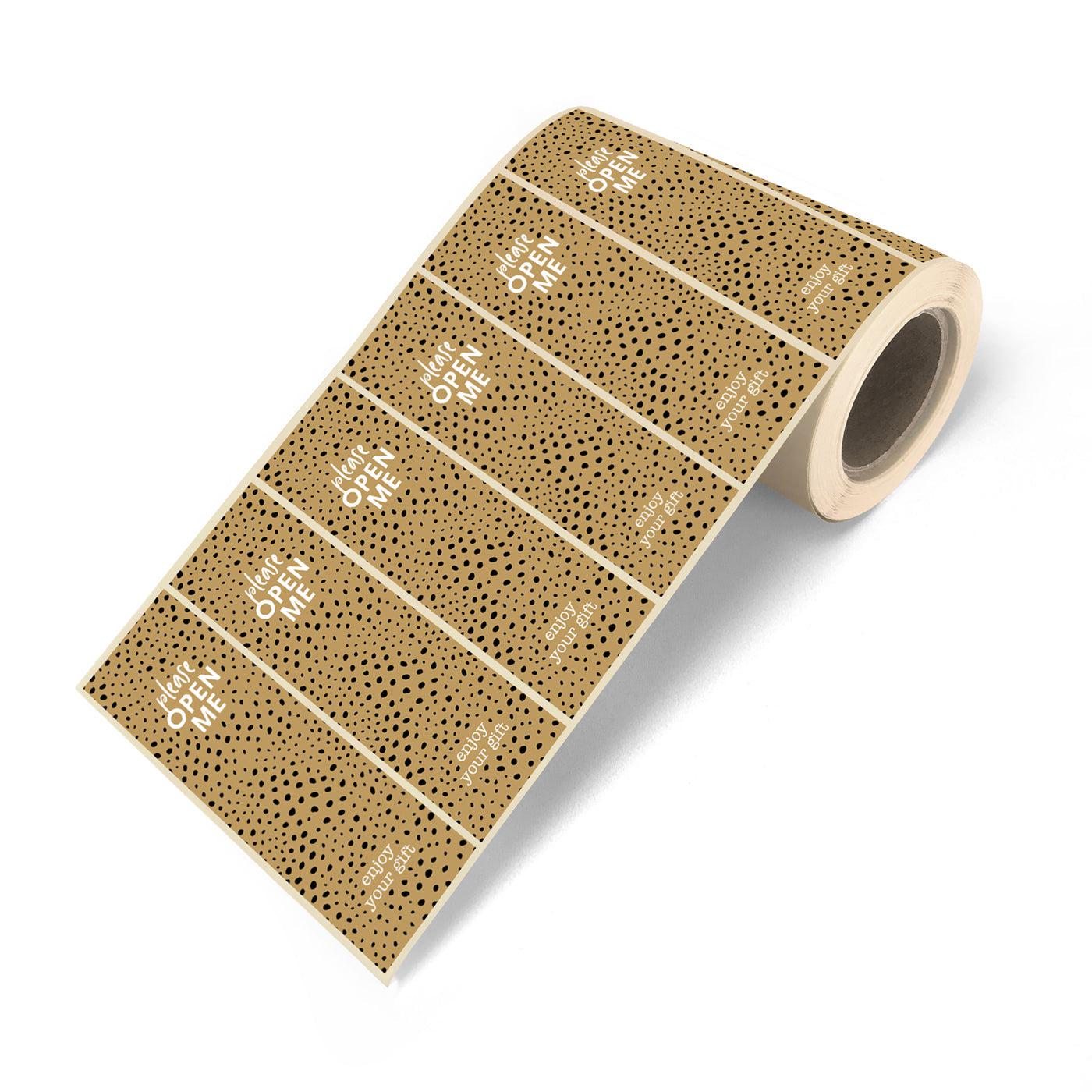 Stickers Vaantjes Please open me oker 110x35mm - 10 stuks-Gifts-Kraaltjes van Renate