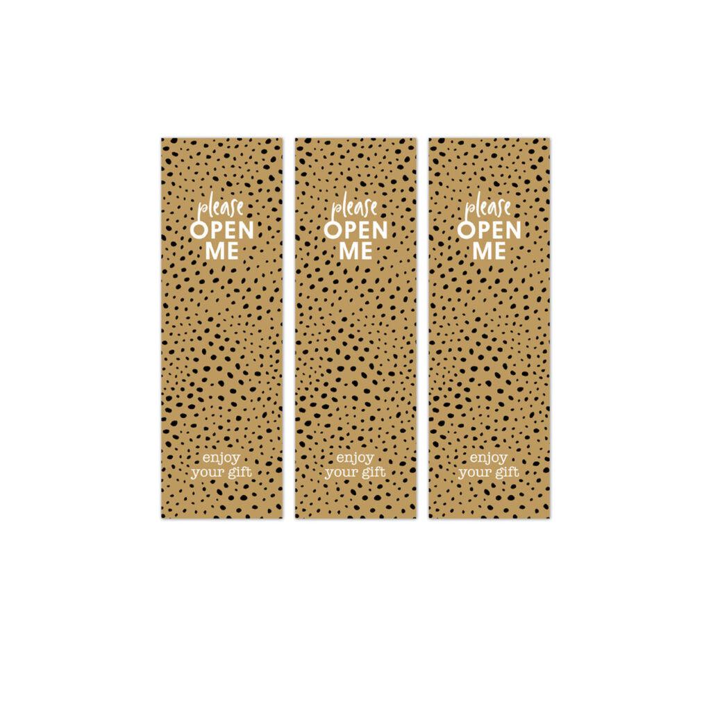 Stickers Vaantjes Please open me oker 110x35mm - 10 stuks-Gifts-Kraaltjes van Renate