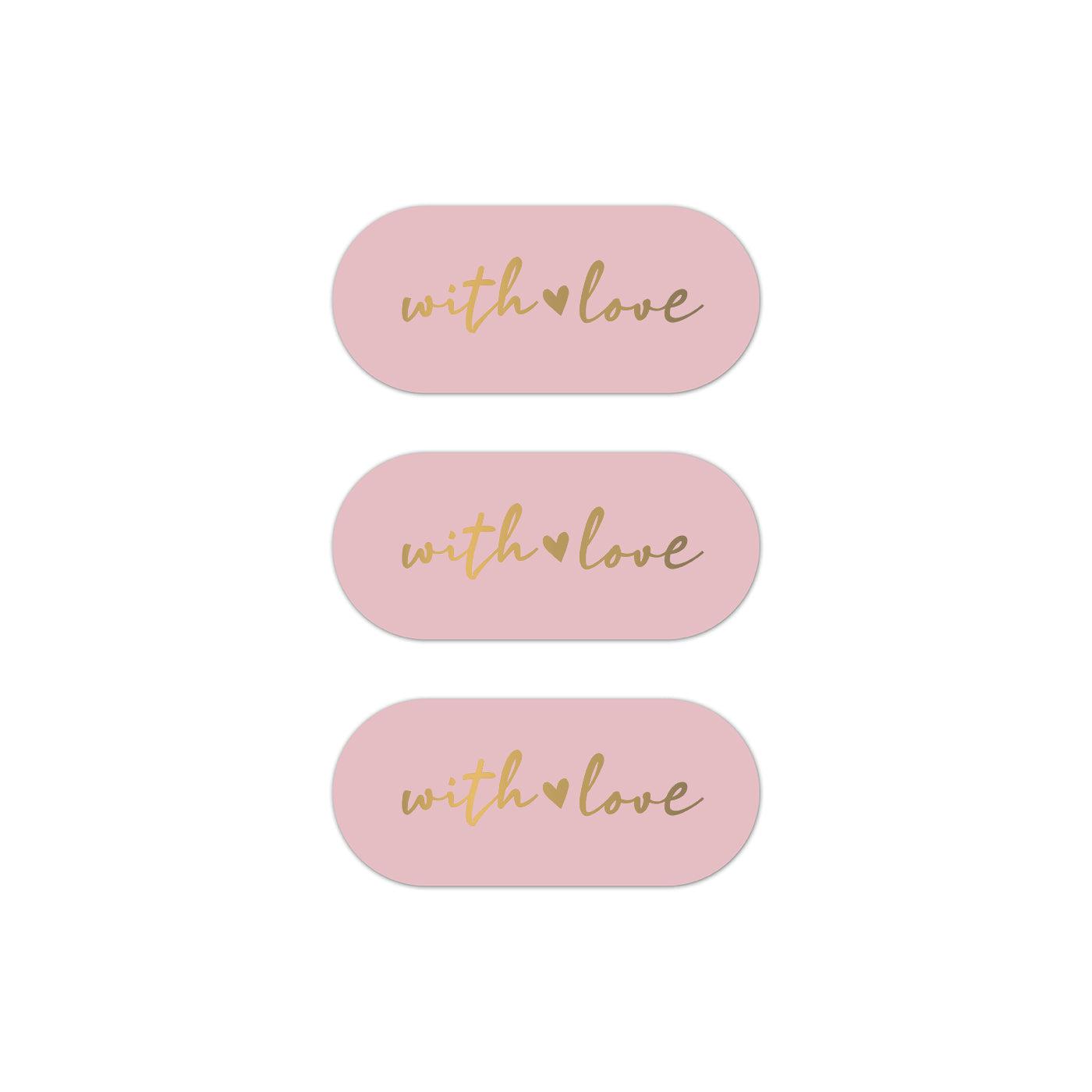 Stickers With Love roze 8x3 cm - 10 stuks-Gifts-Kraaltjes van Renate