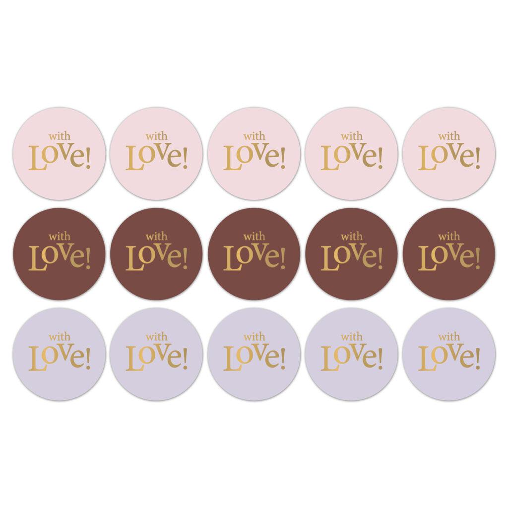 Stickers With Love! warm colours 50mm - 10 stuks-Gifts-Kraaltjes van Renate