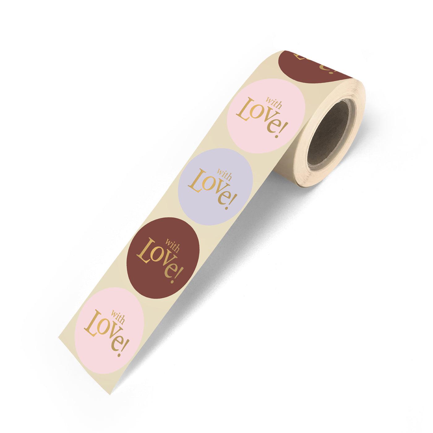 Stickers With Love! warm colours 50mm - 10 stuks-Gifts-Kraaltjes van Renate