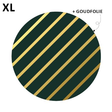 Stickers XL &#39;Diagonale lijnen&#39; groen/goud 65mm - 8 stuks-Gifts-Kraaltjes van Renate