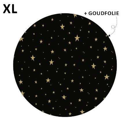 Stickers XL 'Little stars' zwart/goud 65mm - 8 stuks-Gifts-Kraaltjes van Renate