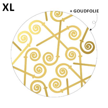 Stickers XL stafjes wit Goud 65mm - 8 stuks-Gifts-Kraaltjes van Renate