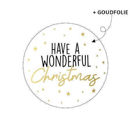Stickers have a wonderful christmas wit/zwart 40mm - 10 stuks-Gifts-Kraaltjes van Renate