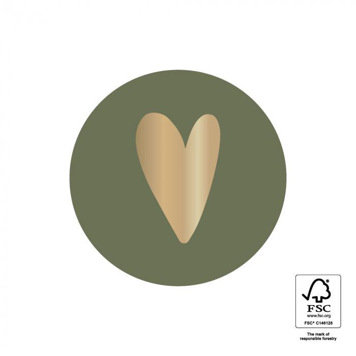 Stickers heart Forest Green 35mm - 10 stuks-Gifts-Kraaltjes van Renate