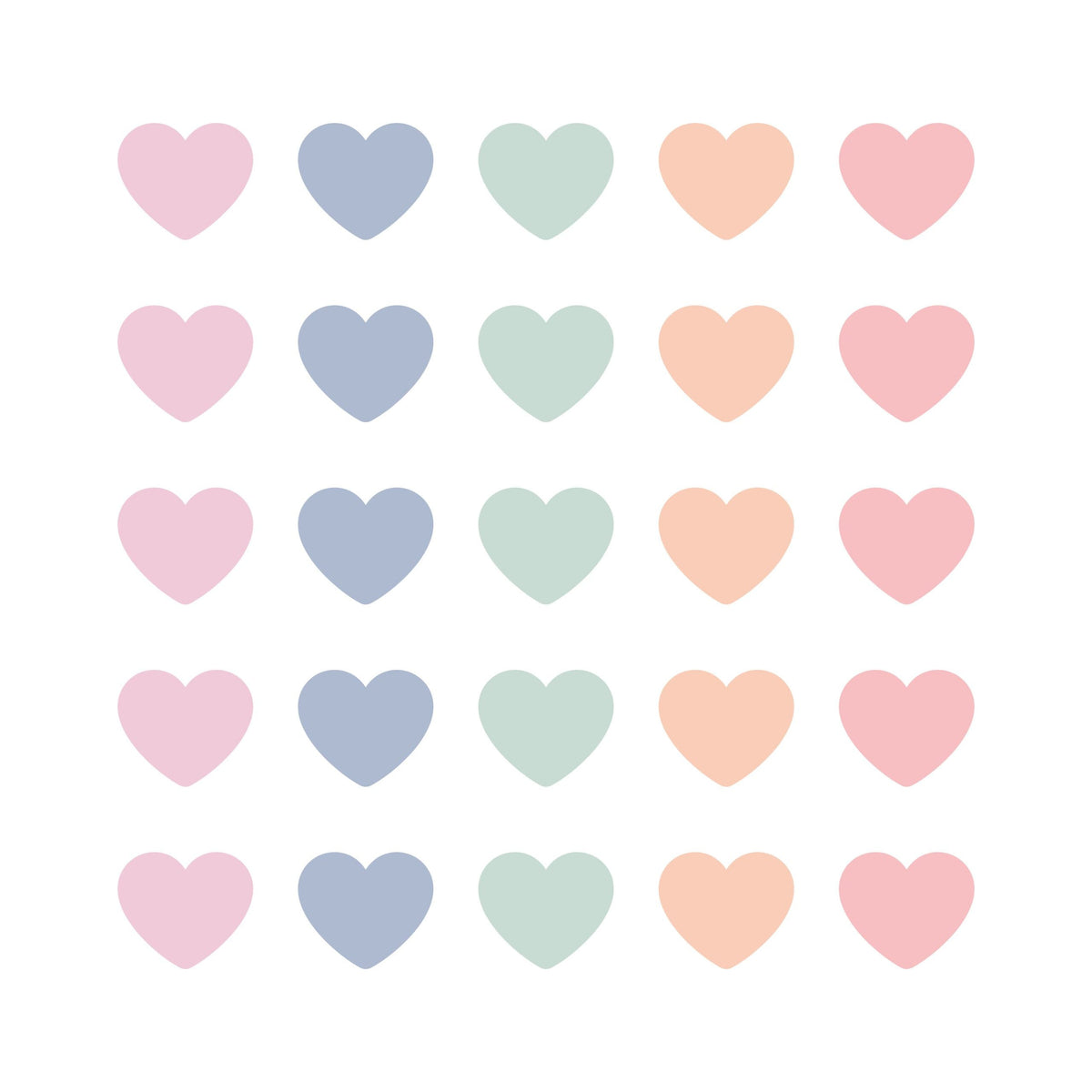 Stickers hearts pastel 22mm - 10 stuks-Kraaltjes van Renate