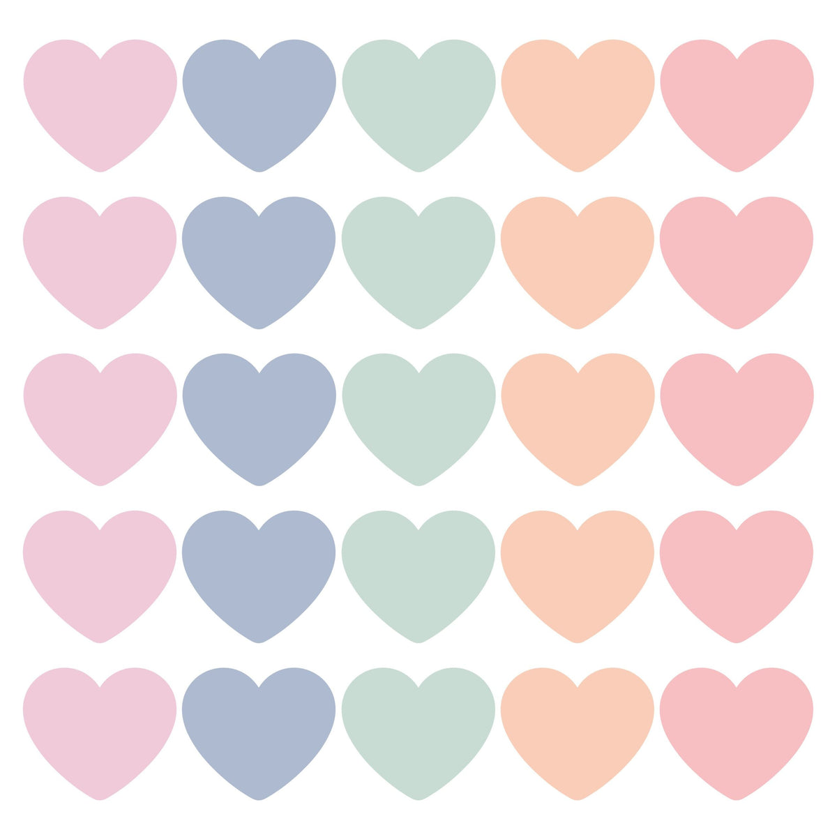 Stickers hearts pastel 50mm - 10 stuks-Kraaltjes van Renate
