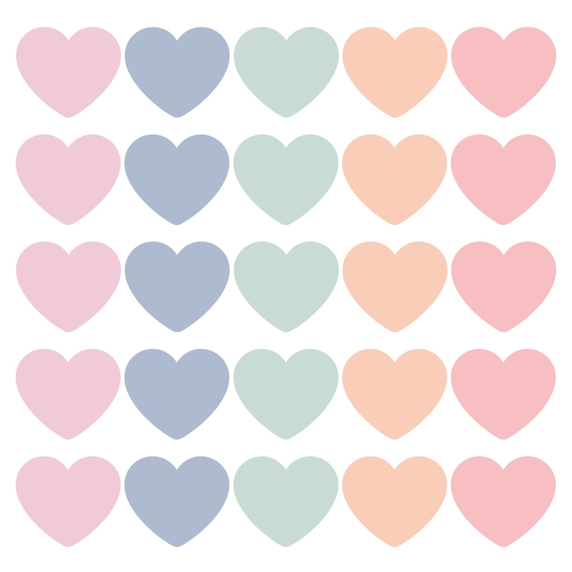 Stickers hearts pastel 50mm - 10 stuks-Kraaltjes van Renate