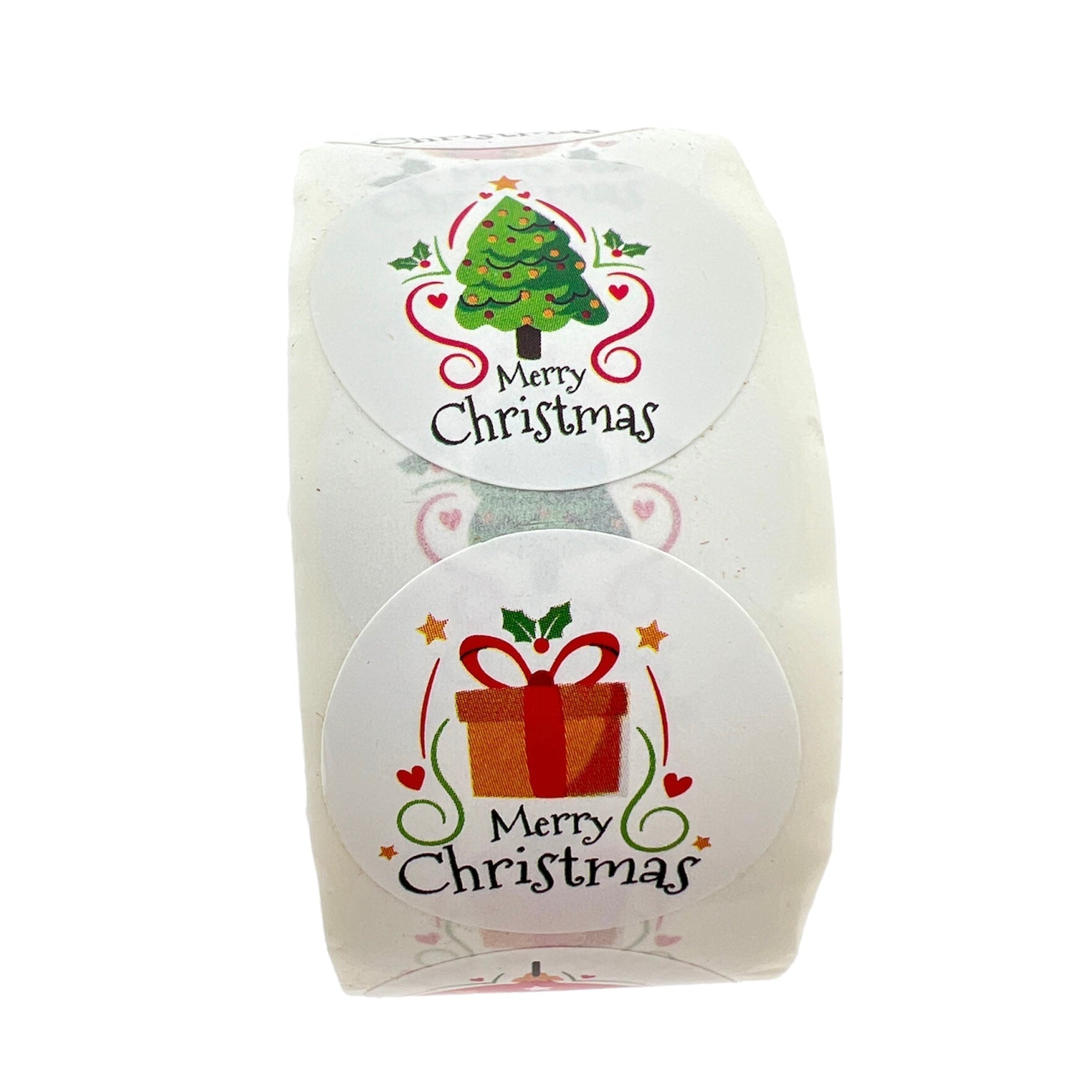 Stickers "merry christmas'' gekleurd 25mm - per rol-Gifts-Kraaltjes van Renate