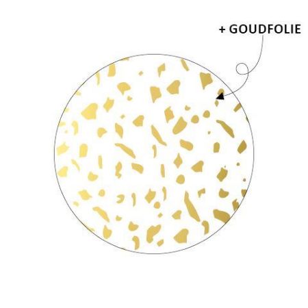 Stickers terrazzo wit/goud 40mm - 10 stuks-Gifts-Kraaltjes van Renate