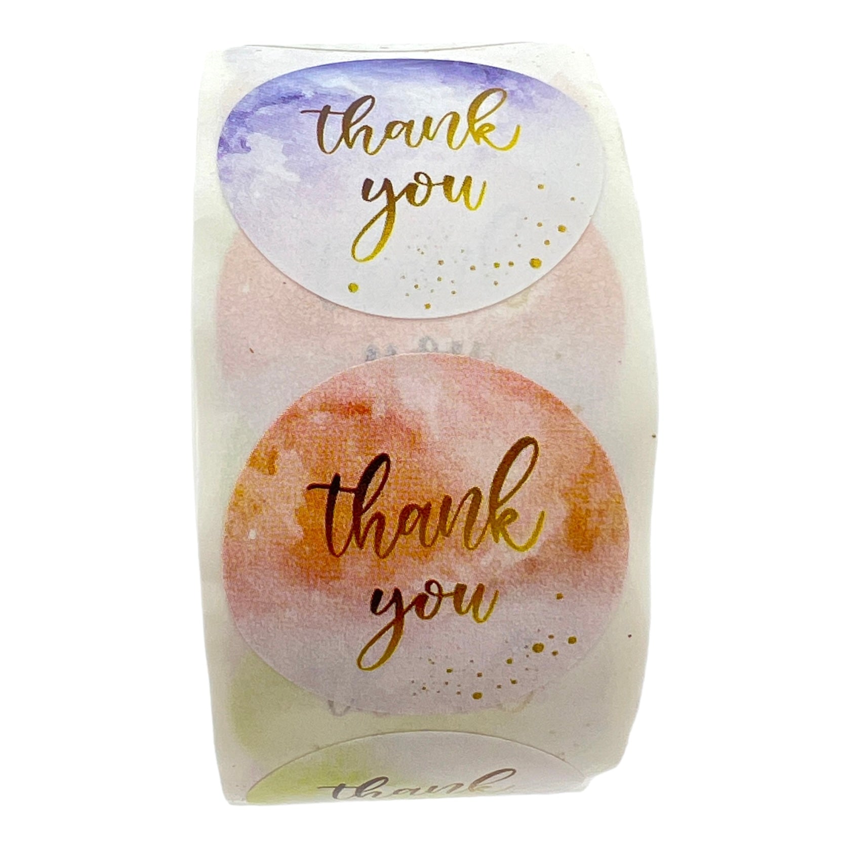 Stickers 'thank you' gekleurd 25mm - per rol-Gifts-Kraaltjes van Renate