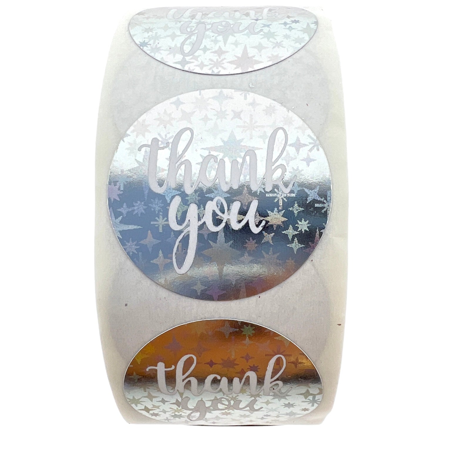 Stickers "thank you'' metallic 25mm - per rol-Gifts-Kraaltjes van Renate
