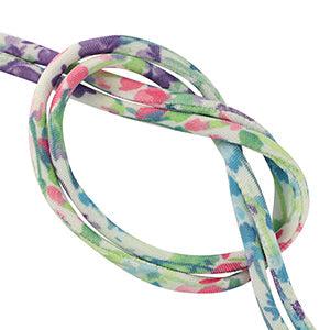 Stitched elastisch lint Flowers Multicolor - 30cm-koord-Kraaltjes van Renate