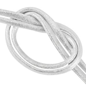 Stitched elastisch lint Ibiza Silver metallic - 30cm-koord-Kraaltjes van Renate