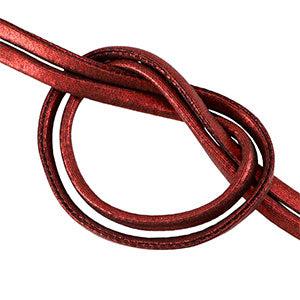 Stitched elastisch lint Ibiza metallic Red - 25cm-koord-Kraaltjes van Renate