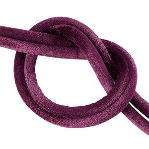 Stitched elastisch lint Ibiza velvet Aubergine purple - 25cm-koord-Kraaltjes van Renate