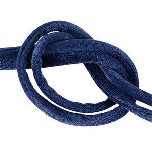 Stitched elastisch lint Ibiza velvet Dark blue - 25cm-koord-Kraaltjes van Renate