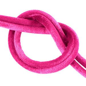 Stitched elastisch lint Ibiza velvet Magenta pink - 25cm-koord-Kraaltjes van Renate