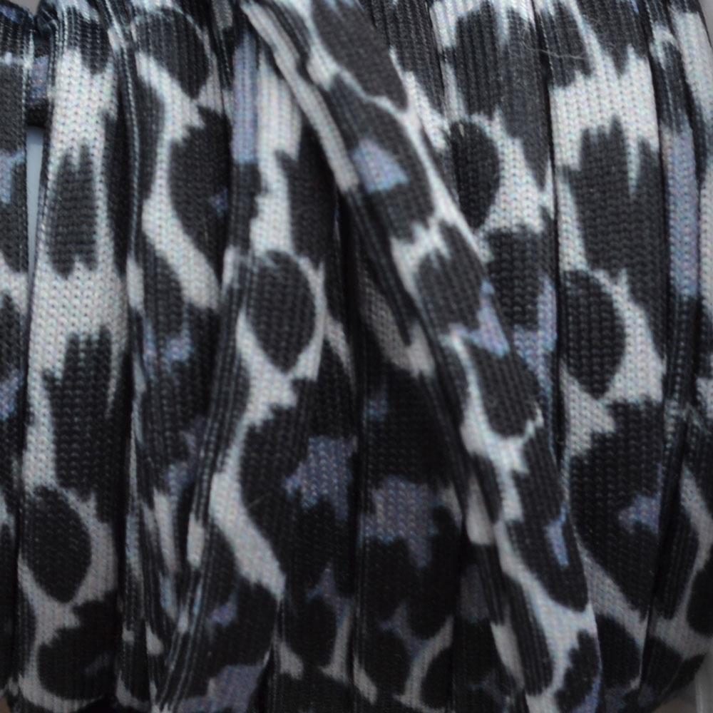 Stitched elastisch lint leopard Grey-black - 30cm-Kraaltjes van Renate