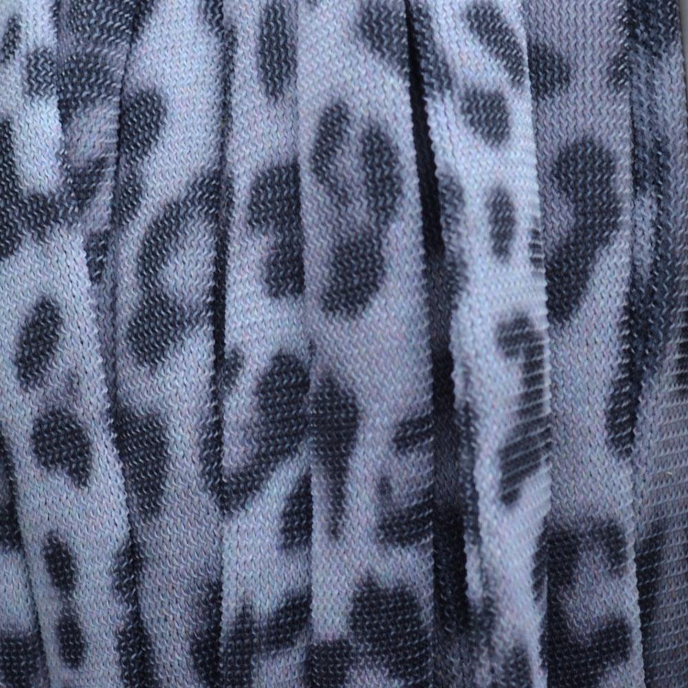 Stitched elastisch lint leopard zwart wit - 30cm-Kraaltjes van Renate
