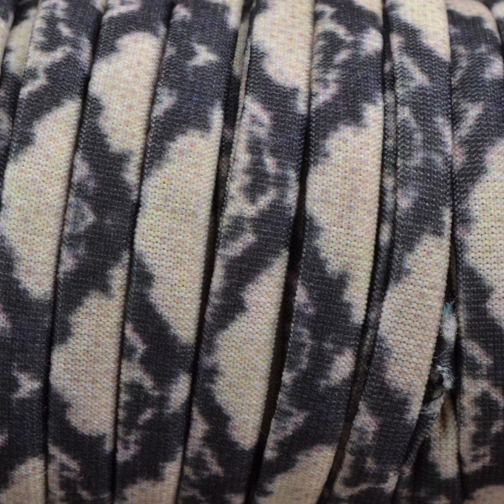 Stitched elastisch lint snake Beige-black - 30cm-Kraaltjes van Renate