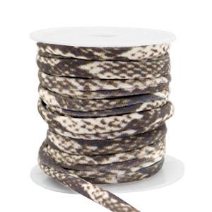 Stitched elastisch lint snake Brown - 30cm-Kraaltjes van Renate