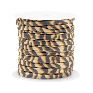 Stitched elastisch lint tiger Beige-brown - 30cm-Kraaltjes van Renate