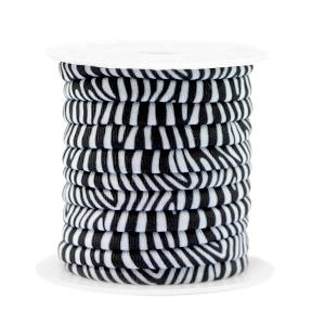 Stitched elastisch lint zebra Black-white - 30cm-Kraaltjes van Renate