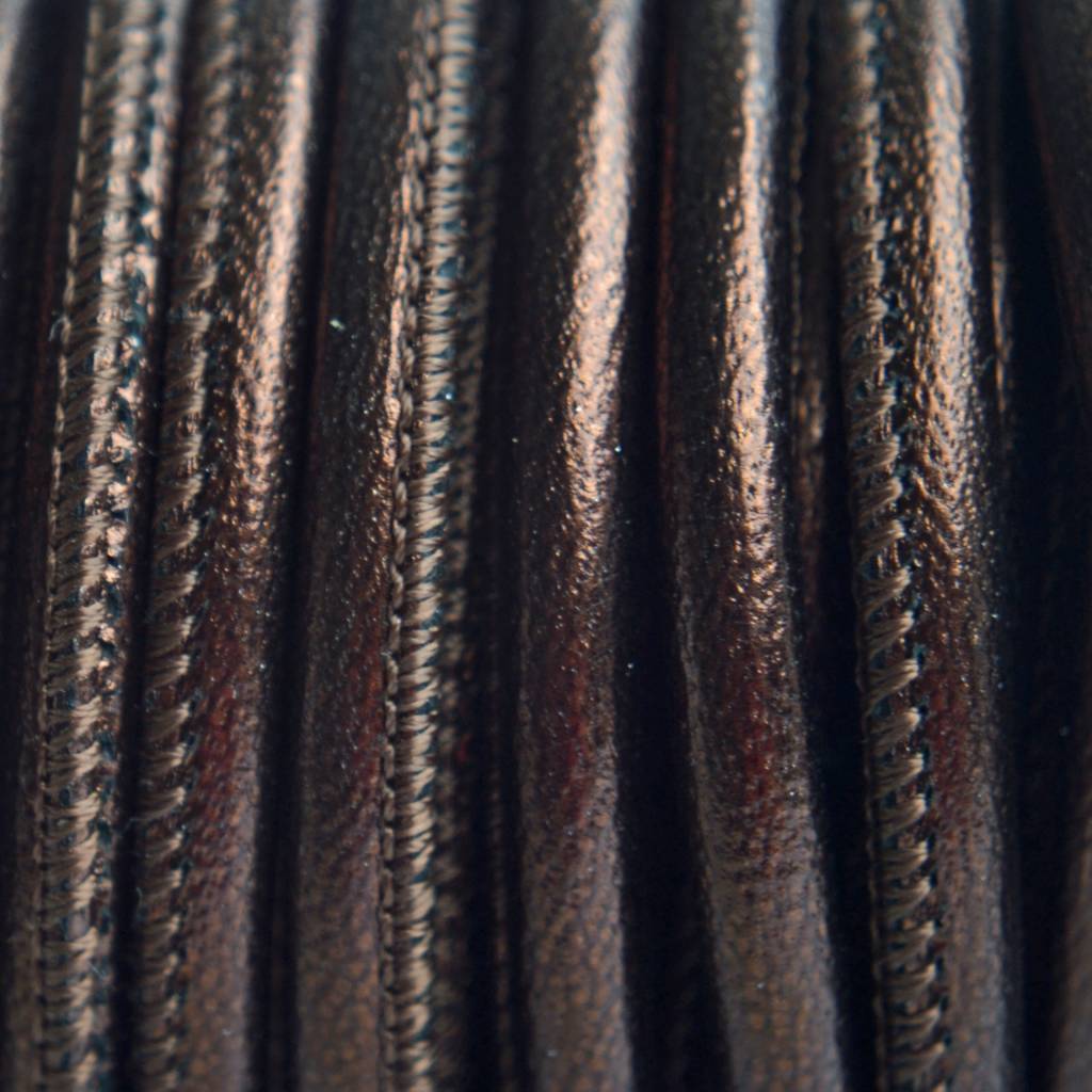 Stitched leer PQ bruin metallic 4mm - per cm-Kraaltjes van Renate