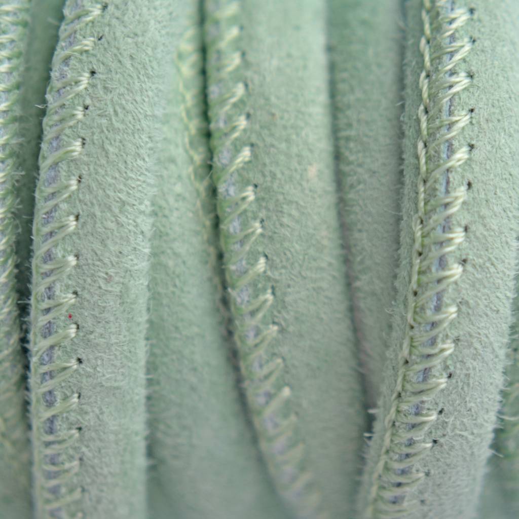 Stitched leer PQ suede mint groen 6mm - per cm-Kraaltjes van Renate