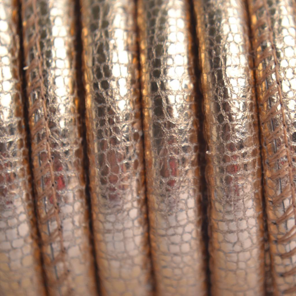 Stitched leer PQ vintage rosegold metallic 6mm - per cm-Kraaltjes van Renate