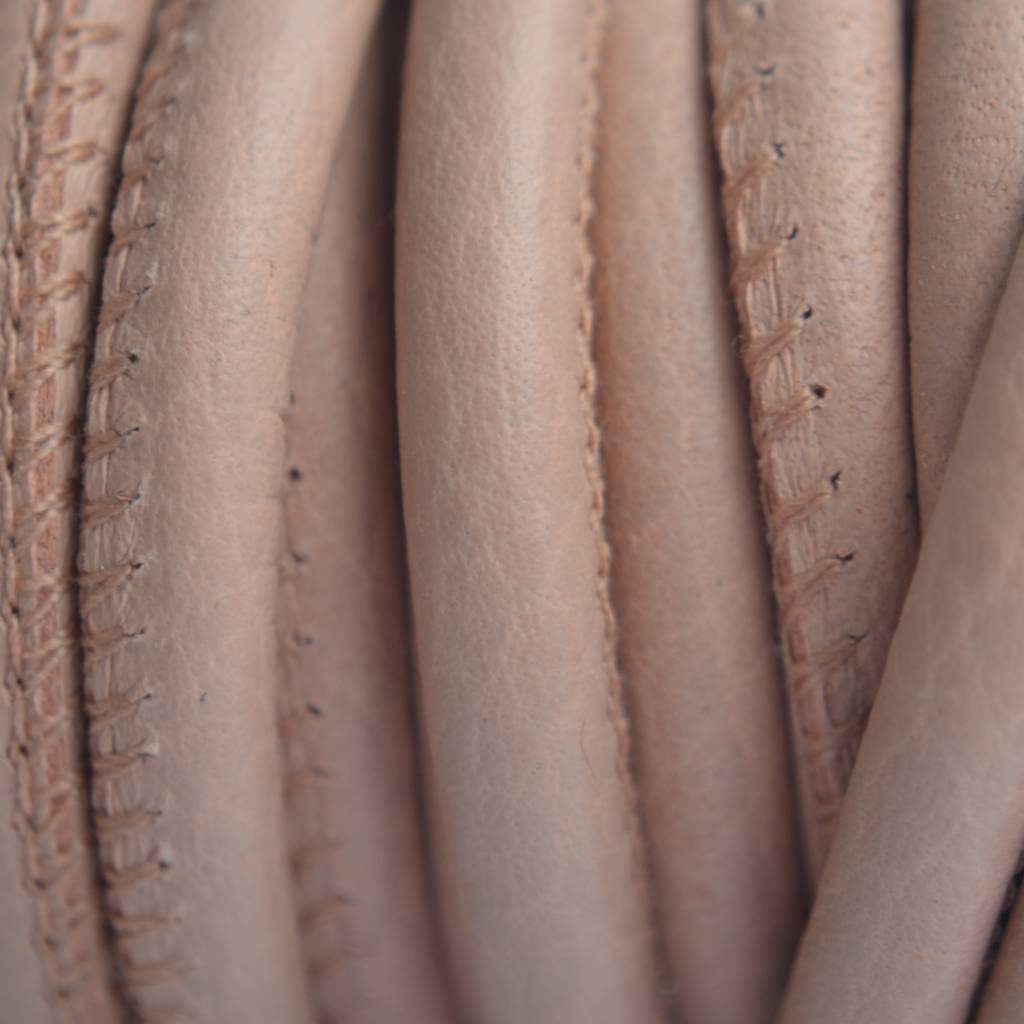 Stitched leer PQ vintage roze 6mm - per cm-Kraaltjes van Renate