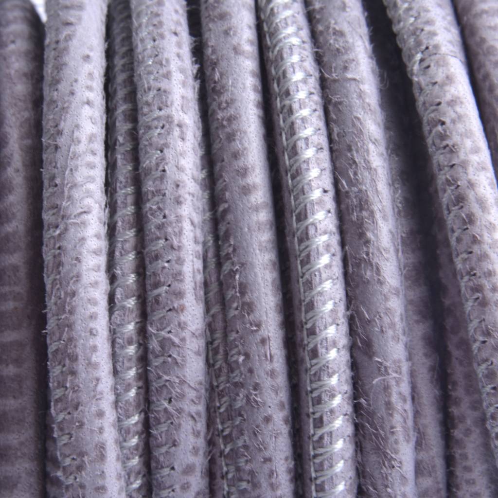 Stitched nappa PQ leer rond lila grijs 4mm - prijs per cm-Kraaltjes van Renate