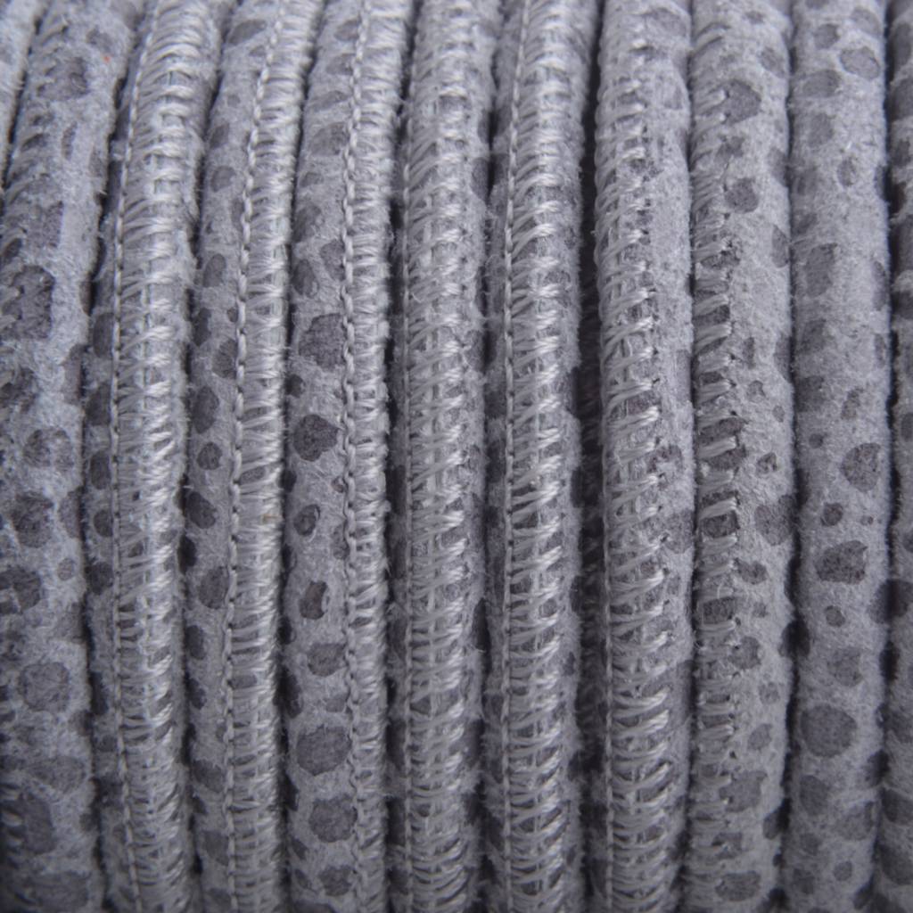 Stitched nappa leer PQ Grey spots 4mm - prijs per cm-Kraaltjes van Renate