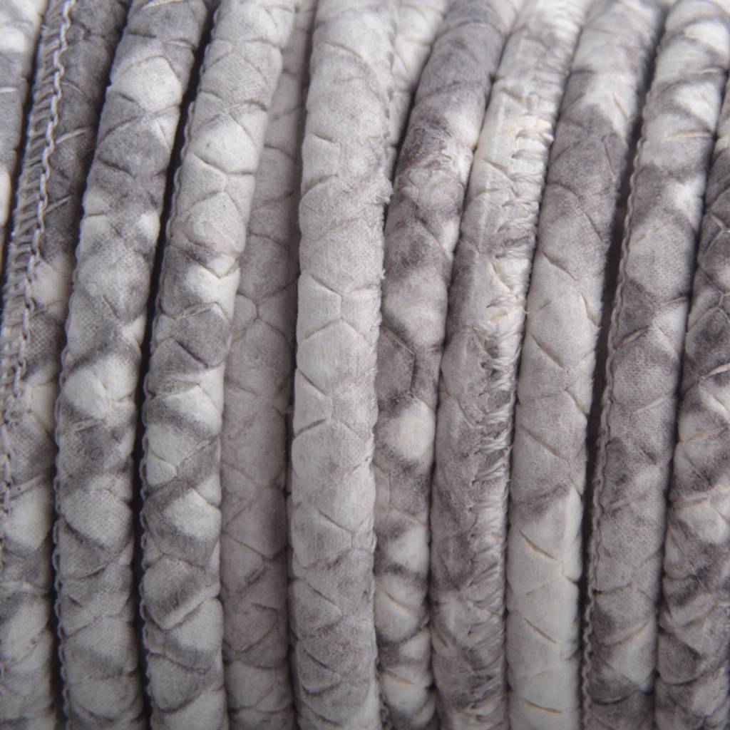 Stitched nappa leer PQ Nude grijs python 4mm - prijs per cm-Kraaltjes van Renate