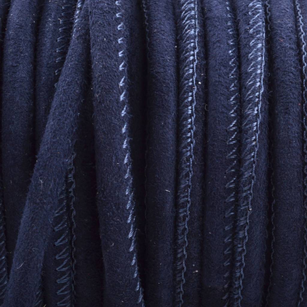 Stitched nappa leer PQ Suede dark jeans blue 4mm - prijs per cm-Kraaltjes van Renate