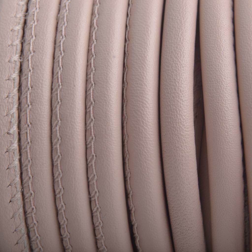Stitched rond PQ leer Nude Pink 6mm - prijs per cm-Kraaltjes van Renate