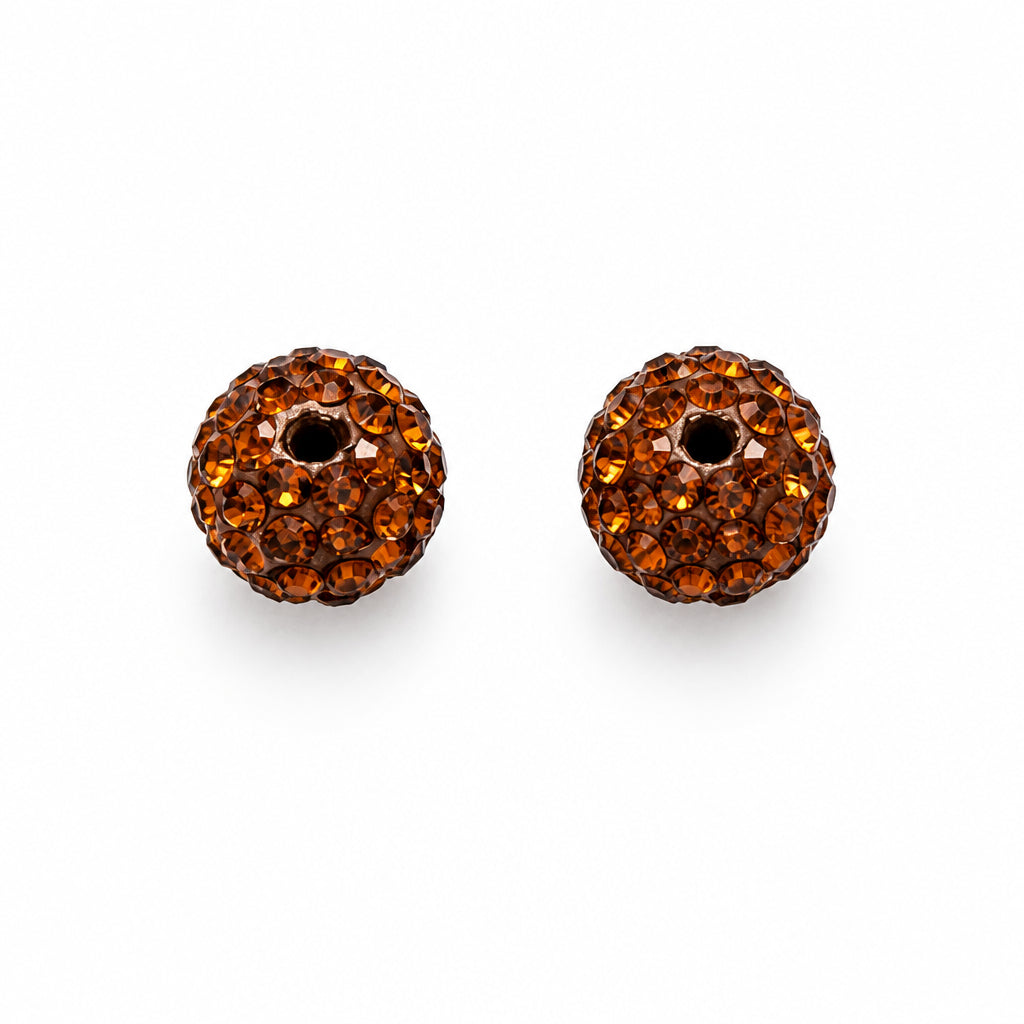 Strass Kraal Rond Bruin 10mm - per stuk-Kralen-Kraaltjes van Renate