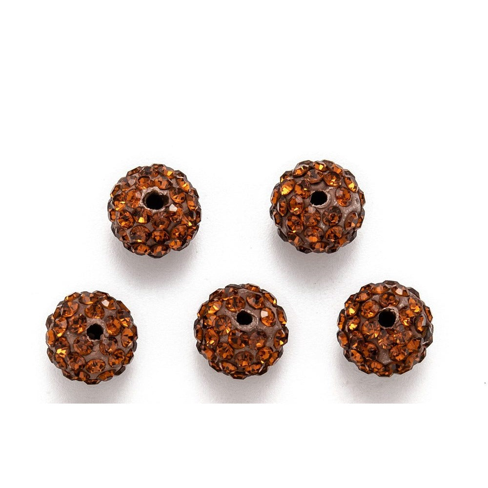 Strass Kraal Rond Bruin 10mm - per stuk-Kralen-Kraaltjes van Renate