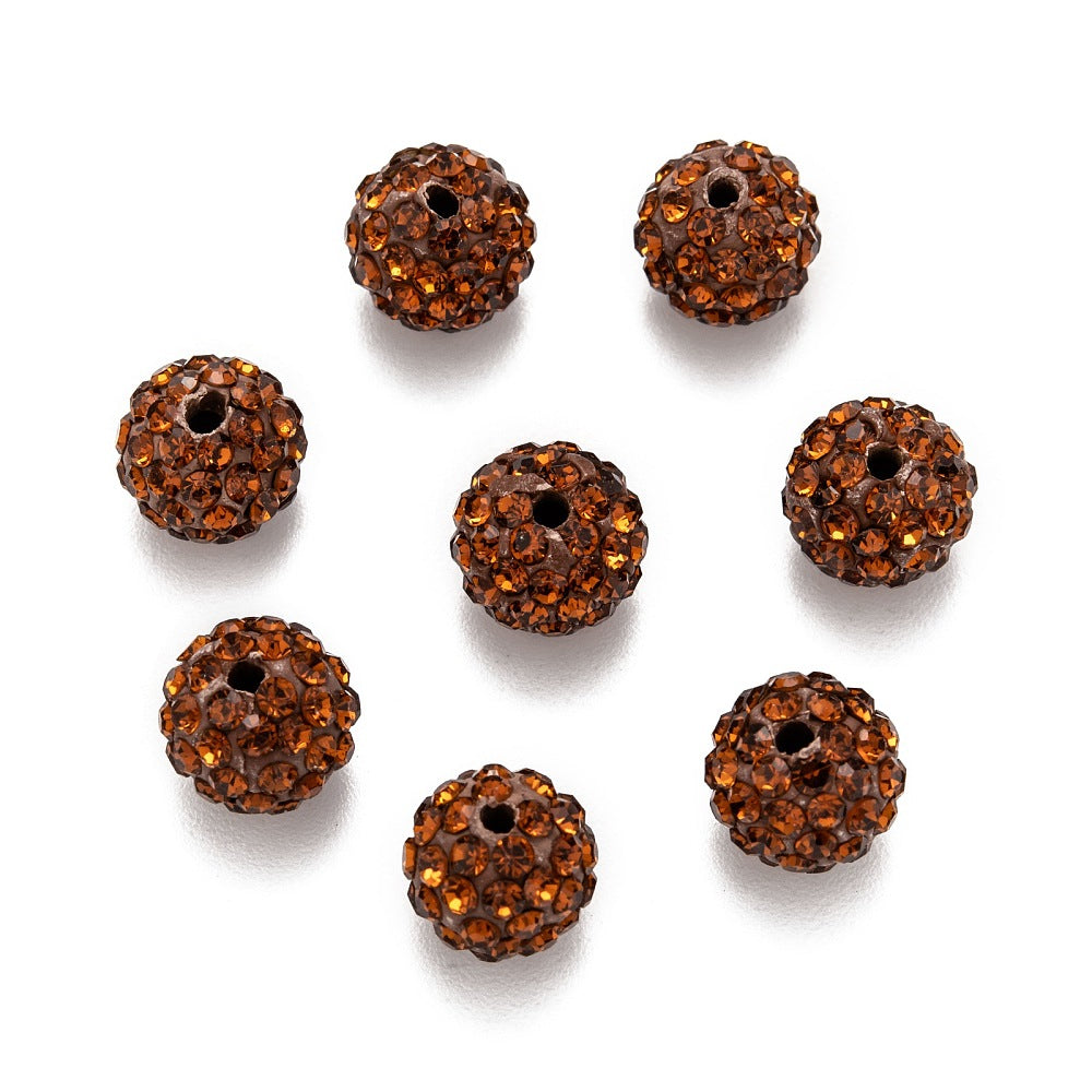 Strass Kraal Rond Bruin 10mm - per stuk-Kralen-Kraaltjes van Renate