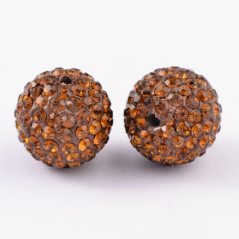 Strass Kraal Rond Bruin 16mm - per stuk-Kralen-Kraaltjes van Renate