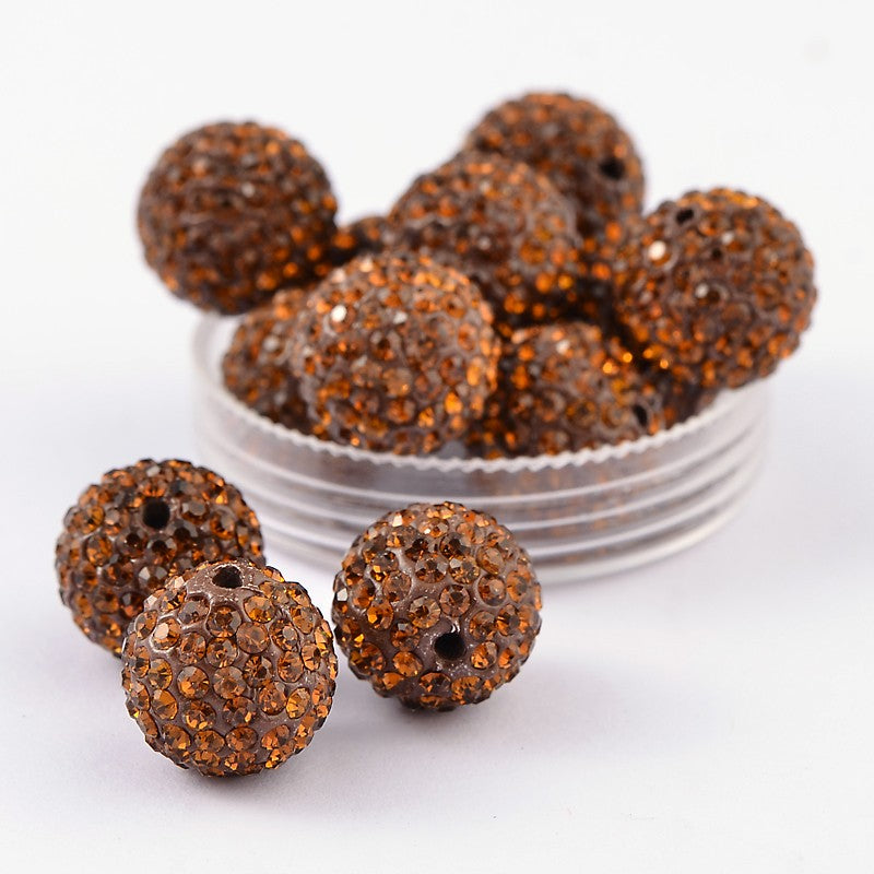 Strass Kraal Rond Bruin 16mm - per stuk-Kralen-Kraaltjes van Renate