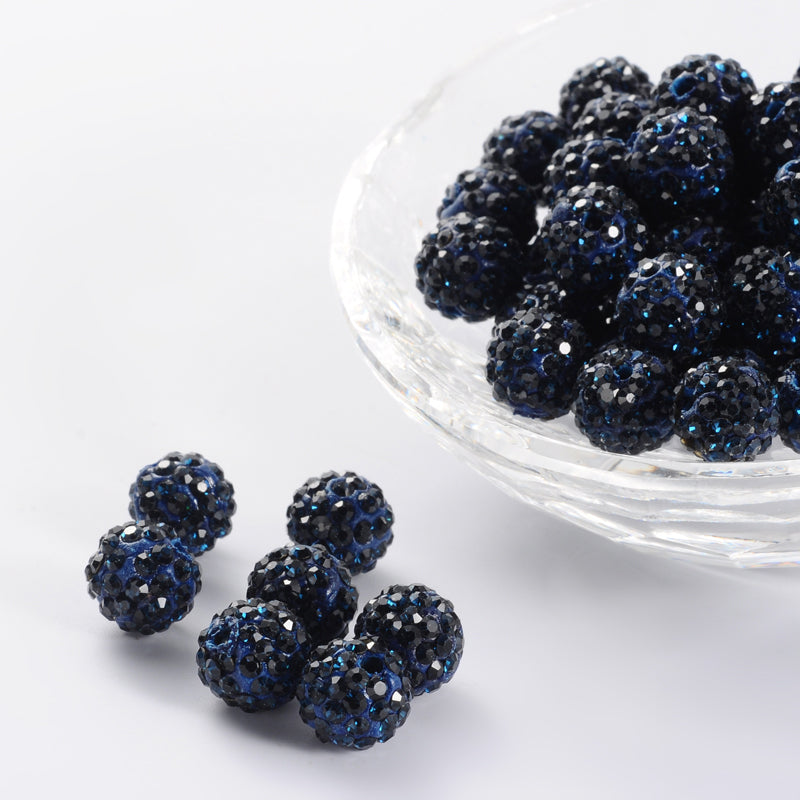 Strass Kraal Rond Donkerblauw 10mm - per stuk-Kralen-Kraaltjes van Renate