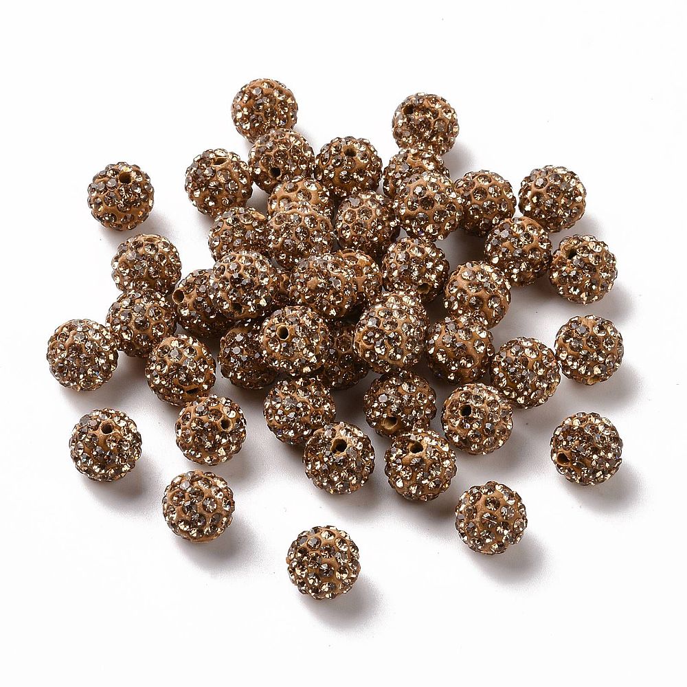 Strass Kraal Rond Karamel 10mm - per stuk-Kralen-Kraaltjes van Renate