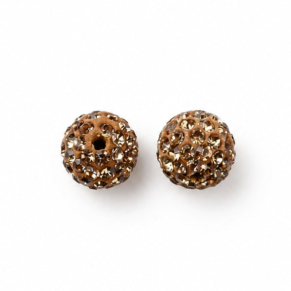 Strass Kraal Rond Karamel 10mm - per stuk-Kralen-Kraaltjes van Renate