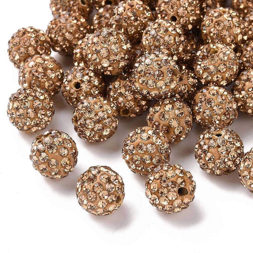 Strass Kraal Rond Karamel 10mm - per stuk-Kralen-Kraaltjes van Renate