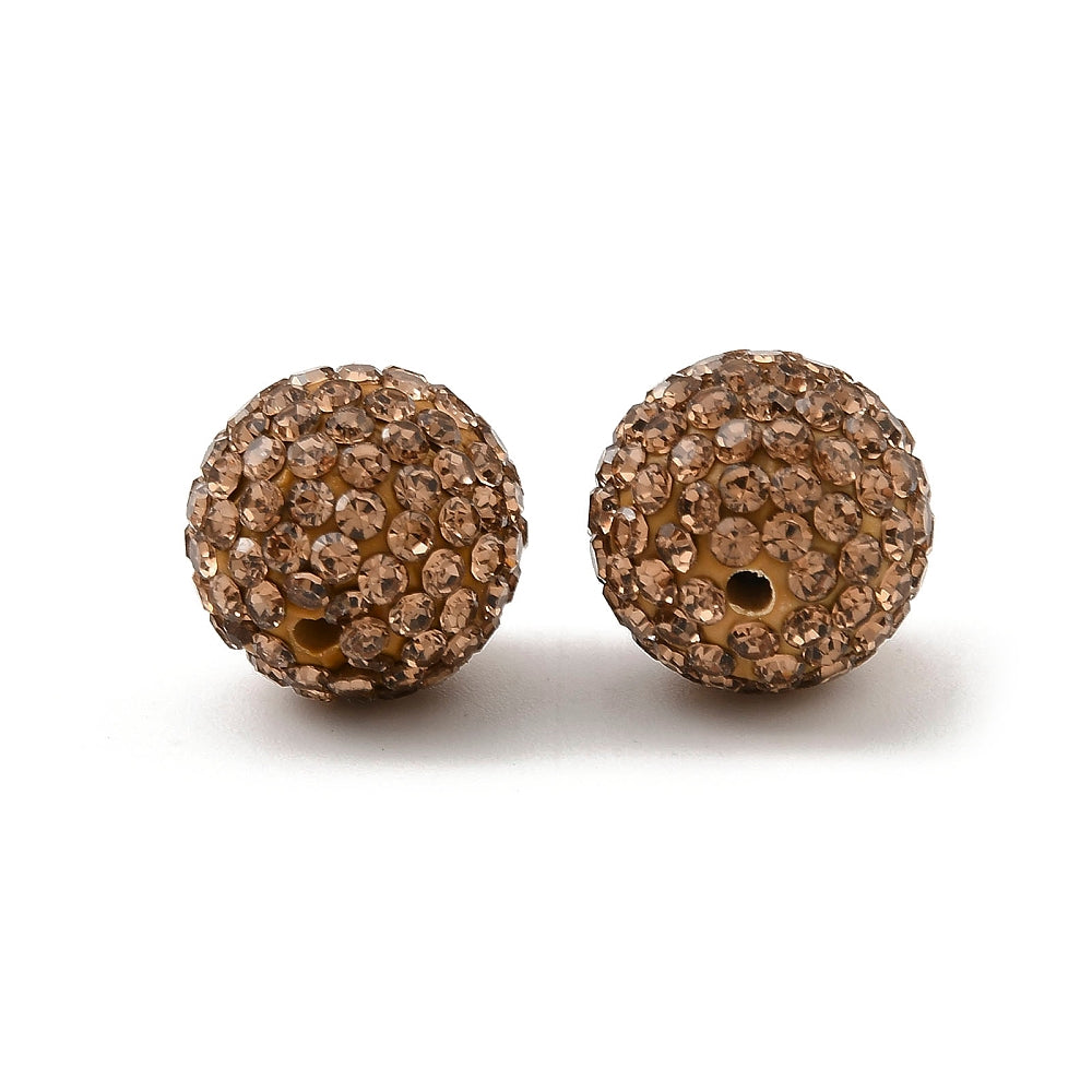 Strass Kraal Rond Karamel 14mm - per stuk-Kralen-Kraaltjes van Renate