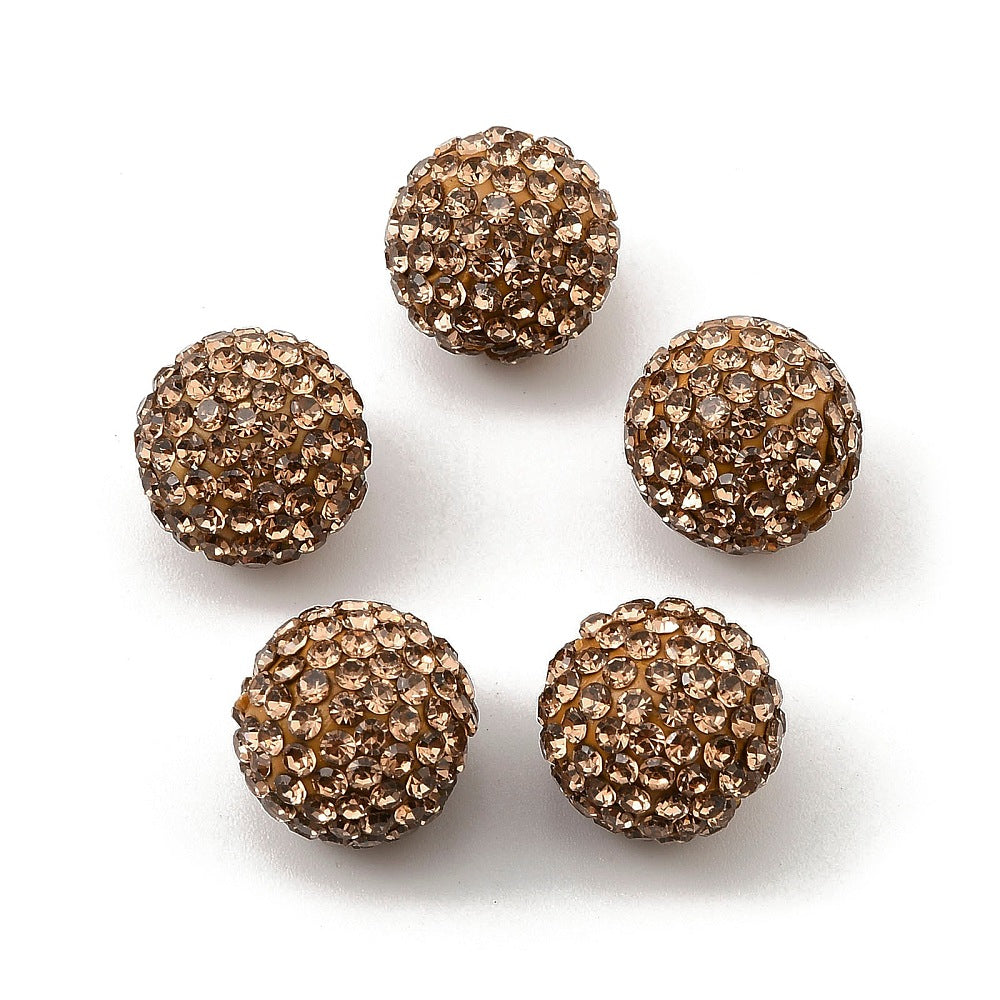 Strass Kraal Rond Karamel 14mm - per stuk-Kralen-Kraaltjes van Renate